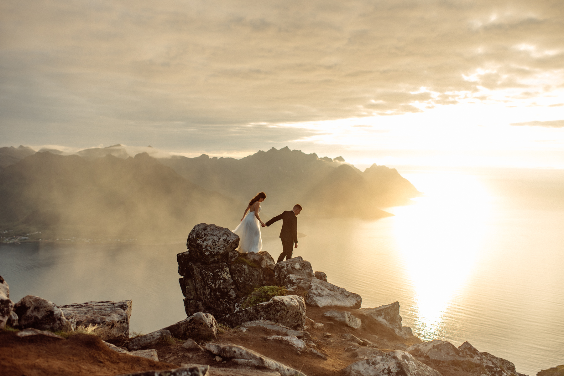 North Norway fjord Hesten elopement photographer