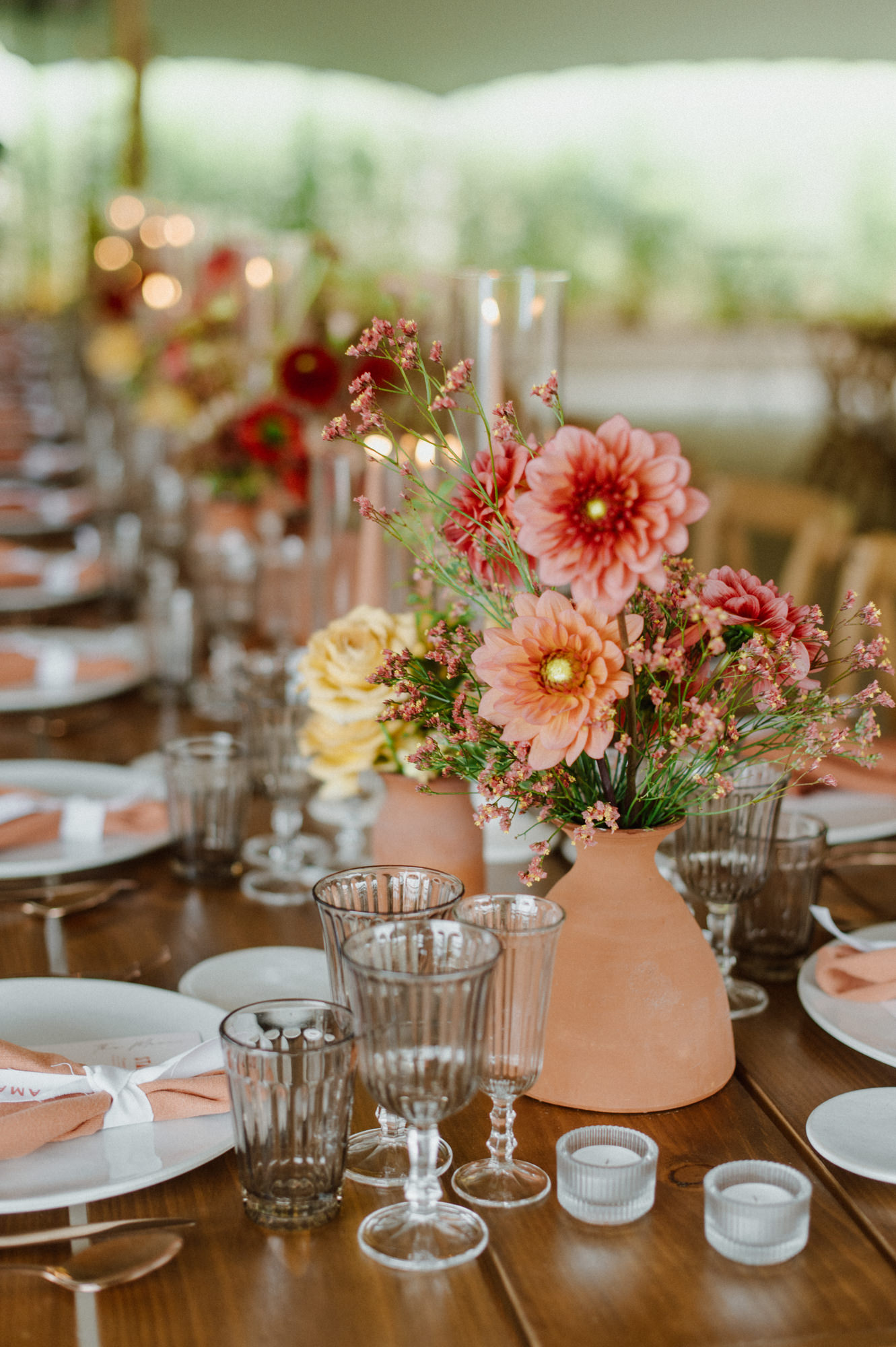 barcelona wedding colorful floral design for tables